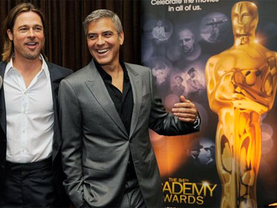 Oscar Nominees Lunch - Brad Pitt and George Clooney