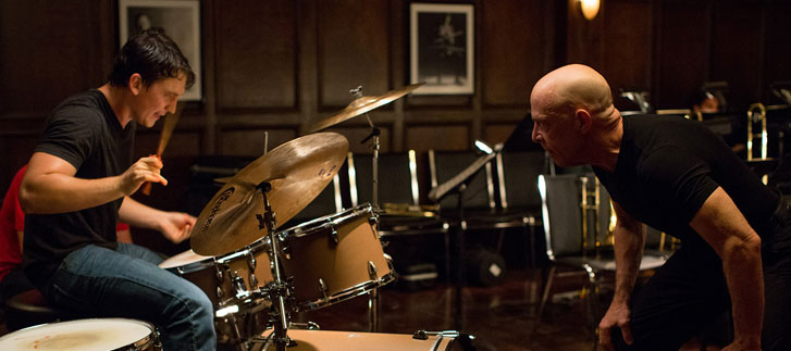 Miles Teller and JK Simmons in Whiplash