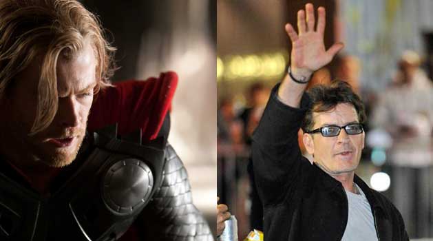 twitter, thor, charlie sheen,
