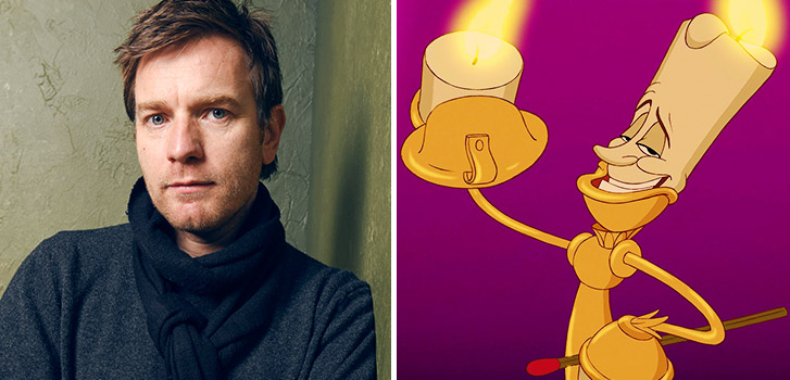 Ewan McGregor, Lumiere, Beauty and the Beast, photo