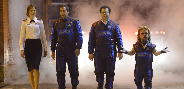 Michelle Monaghan, Adam Sandler, josh Gad, Peter Dinklage, Pixels, photo