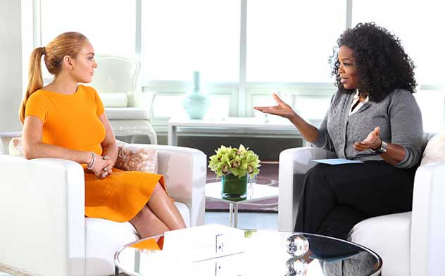 Lohan tells Oprah her troubled past is behind her, only on vitamins now