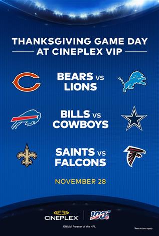 U.S. Thanksgiving Day in VIP – NFL at Cineplex