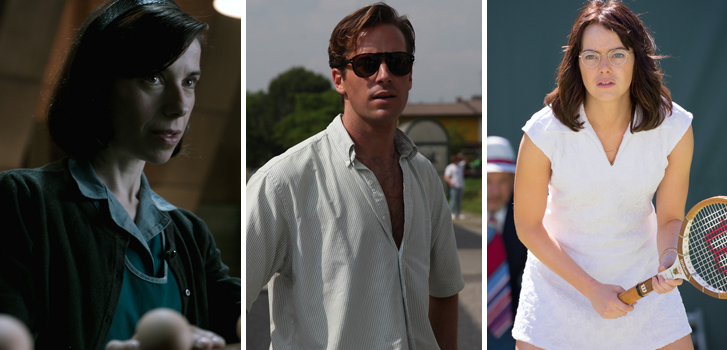 sally field, armie hammer, emma stone, tiff, the shape of water, call me by your name, battle of the sexes,