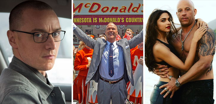 The Founder, xXx: Return of Xander Cage and Split top Tanner's What to Watch weekend preview