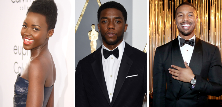 lupita nyong'o, chadwick boseman, michael b. jordan, black panther, marvel, movie, images