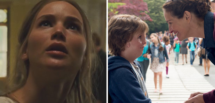 jennifer lawrence, mother, darren aronofsky, julia roberts, jacob tremblay, wonder, movie, image,