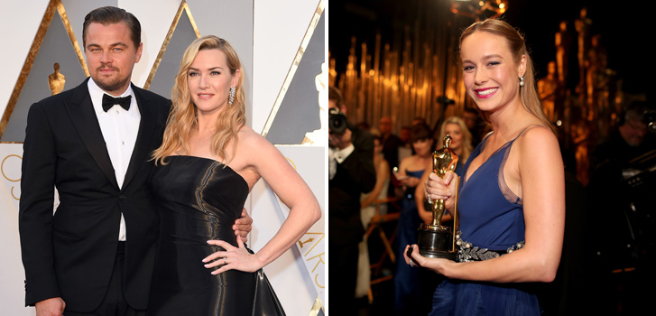 leonardo dicaprio, brie larson, kate winslet, the oscars, images